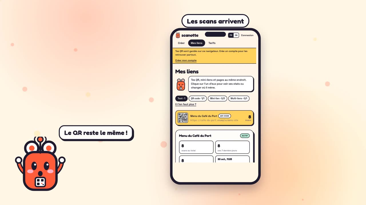 Générateur de QR code modifiable : la démo Scanotte